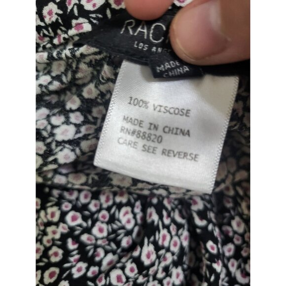 Rachel Zoe SZ 8 Floral Wrap Skirt Ruffle Whimsy Feminine Cottagecore Black White - Picture 9 of 9